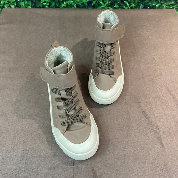 H&M Boys Beige Warm Lined High Top Velcro Slip On Shoes Size 13.5 (SKU: 103B) - Picture 2 of 8